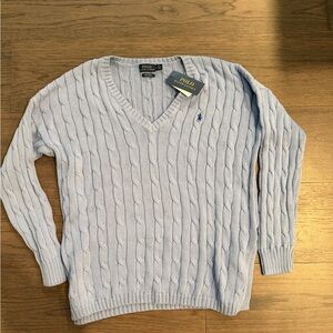 Ralph Lauren Men's V-Neck Light Blue Sweater